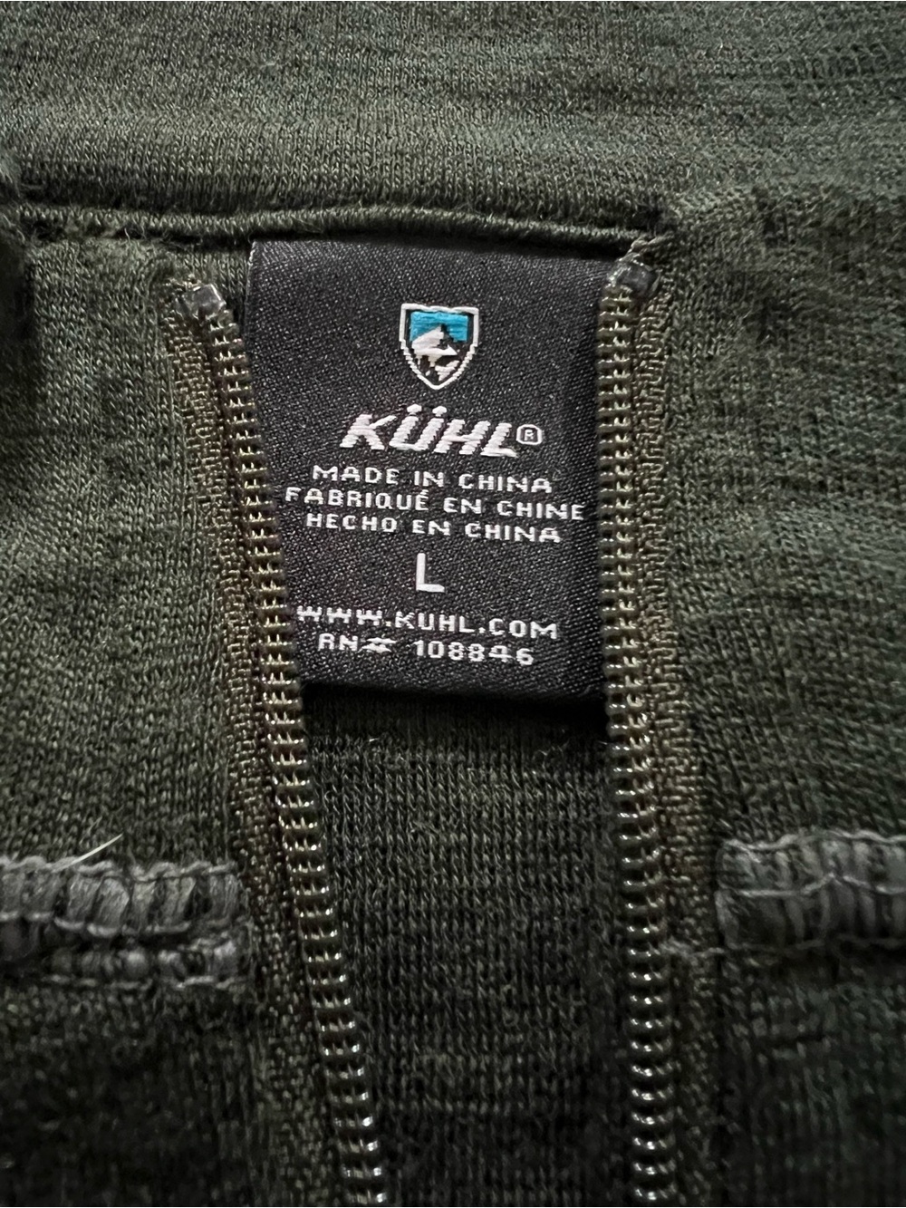 KÜHL 100% Merino Wool Quarter Zip Base Layer | Forest Green | Large - Picture 3 of 15